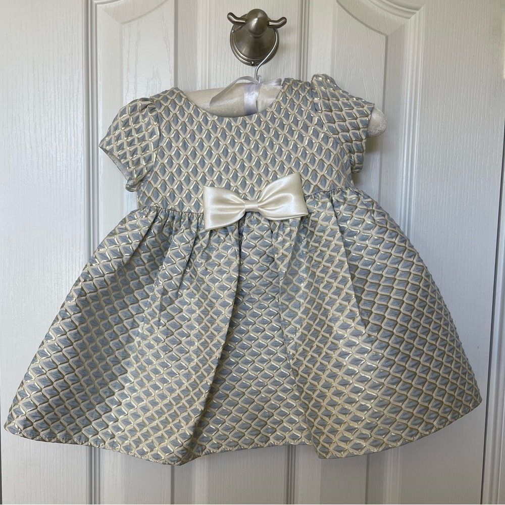 Elegant Cream and Gold Kids Formal Dress